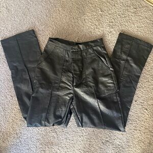Black Faux Leather women’s Pants - Classic Straight Fit Princess Polly